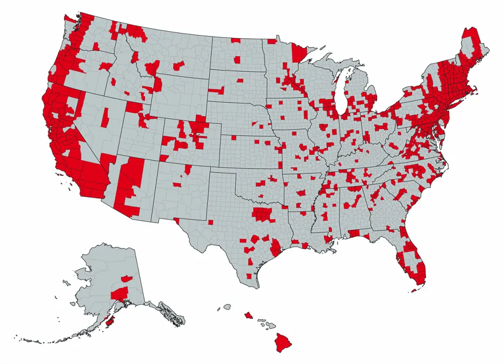Map of Reported Cases of Babesia Disease in the USA